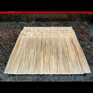 Natural Fiber and Silver Place Mats